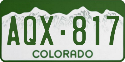 CO license plate AQX817