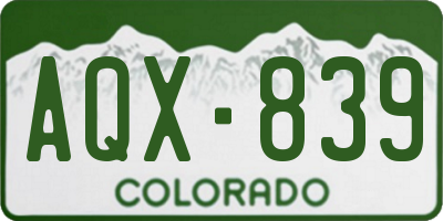 CO license plate AQX839