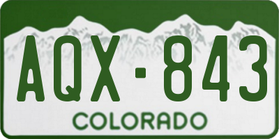 CO license plate AQX843