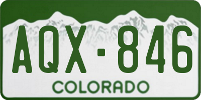 CO license plate AQX846