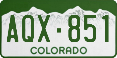 CO license plate AQX851