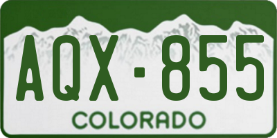 CO license plate AQX855
