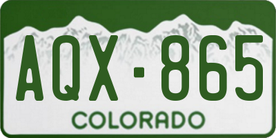 CO license plate AQX865