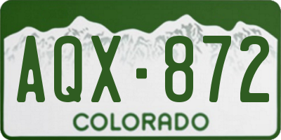 CO license plate AQX872