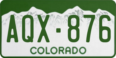 CO license plate AQX876