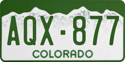 CO license plate AQX877