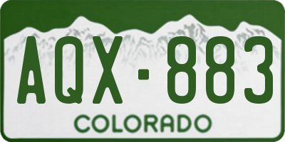 CO license plate AQX883