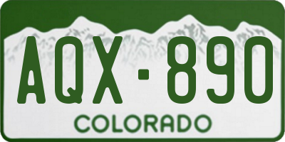 CO license plate AQX890