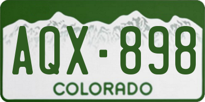CO license plate AQX898
