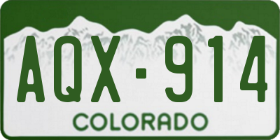 CO license plate AQX914