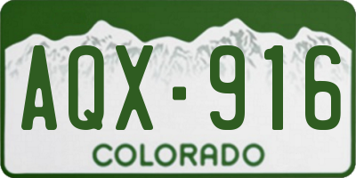 CO license plate AQX916