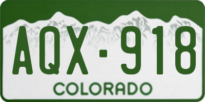 CO license plate AQX918