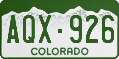 CO license plate AQX926