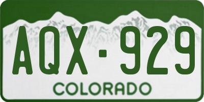 CO license plate AQX929