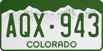 CO license plate AQX943