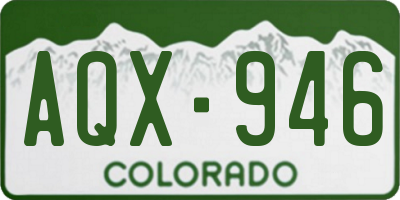 CO license plate AQX946