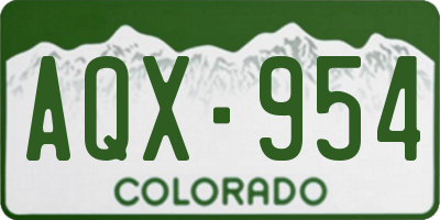 CO license plate AQX954