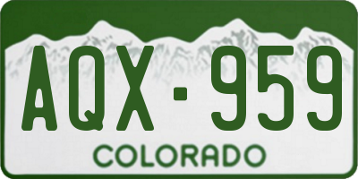 CO license plate AQX959