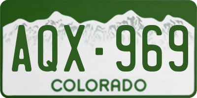 CO license plate AQX969