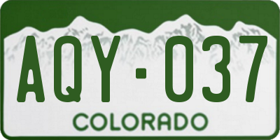 CO license plate AQY037