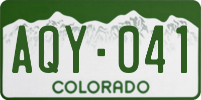 CO license plate AQY041
