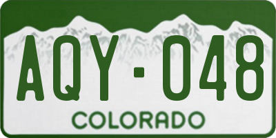 CO license plate AQY048
