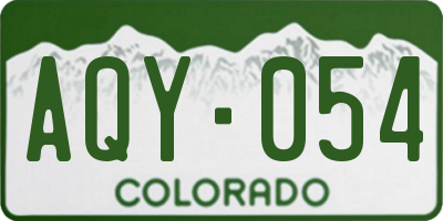 CO license plate AQY054