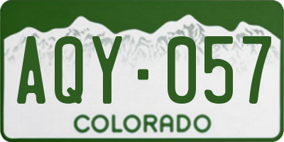 CO license plate AQY057