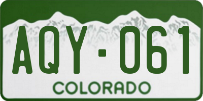 CO license plate AQY061