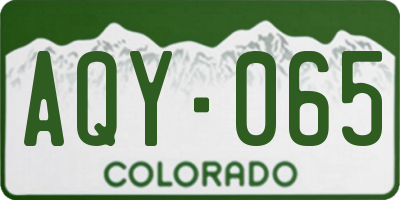 CO license plate AQY065