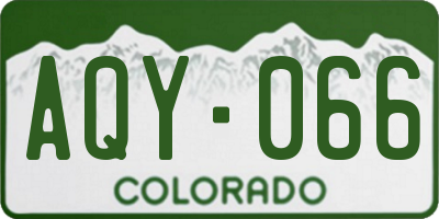 CO license plate AQY066