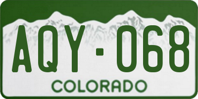 CO license plate AQY068