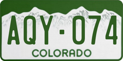 CO license plate AQY074