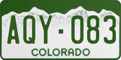 CO license plate AQY083
