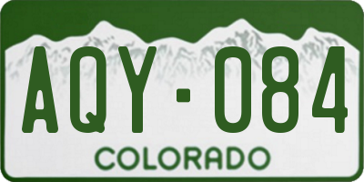 CO license plate AQY084