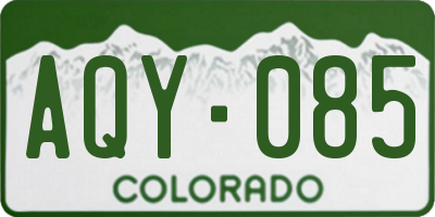 CO license plate AQY085