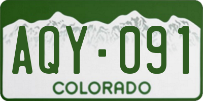 CO license plate AQY091