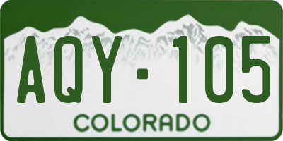 CO license plate AQY105