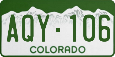 CO license plate AQY106