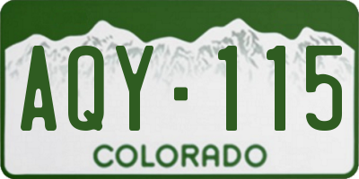 CO license plate AQY115