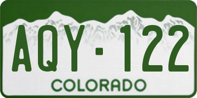 CO license plate AQY122