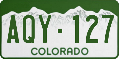 CO license plate AQY127