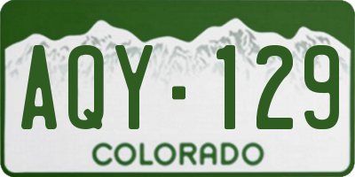 CO license plate AQY129