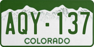 CO license plate AQY137