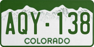 CO license plate AQY138