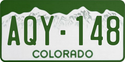 CO license plate AQY148