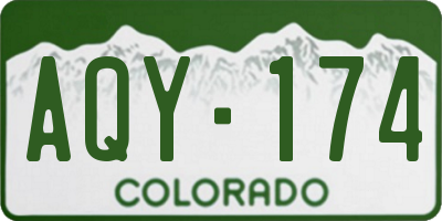 CO license plate AQY174