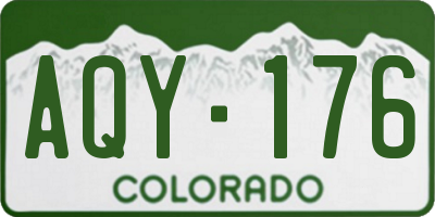 CO license plate AQY176