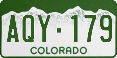 CO license plate AQY179