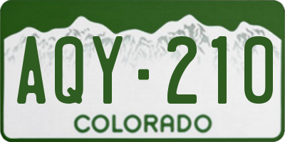 CO license plate AQY210